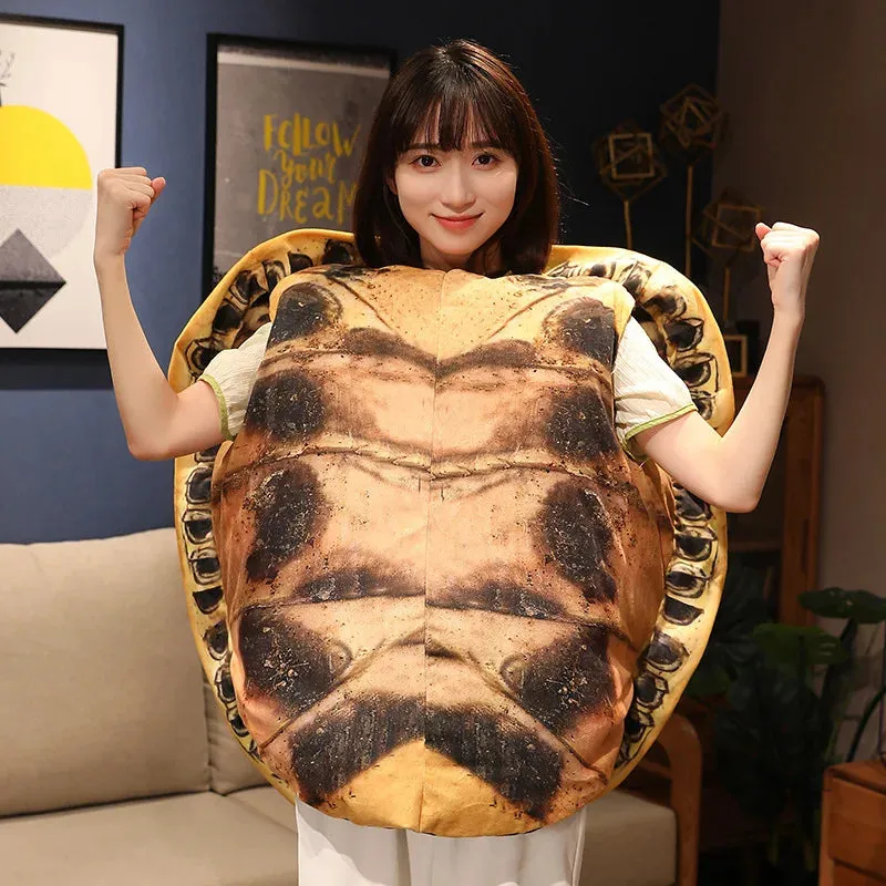 100CM Giant Removable Turtle Clothes Plush Toys Stuffed Soft Tortoise Shell Pillow for Funny Rave Party Creative Birthday Gifts