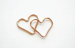 14k Rose Wholesale Gold Filled Open Wire Heart, Heart Connector Link Spacer, Heart Charms, Jewelry Supplies, Heart Pendant, Heart Jump Rings