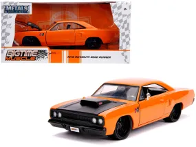 1970 Plymouth Road Runner Orange with Black Hood Bigtime Muscle 1/24 Diecast Model Car by Jada