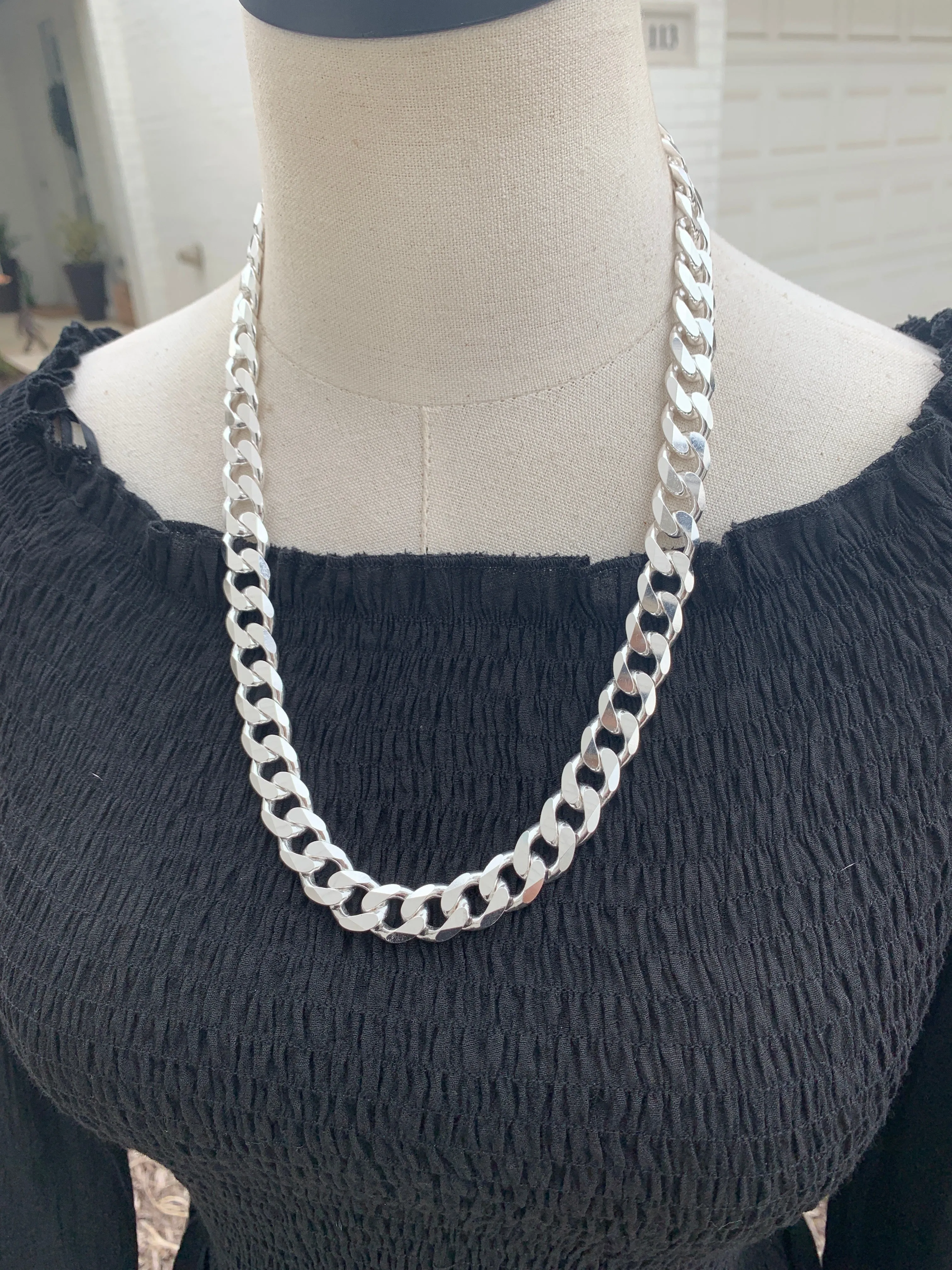 24" Sterling Silver Cuban Chain