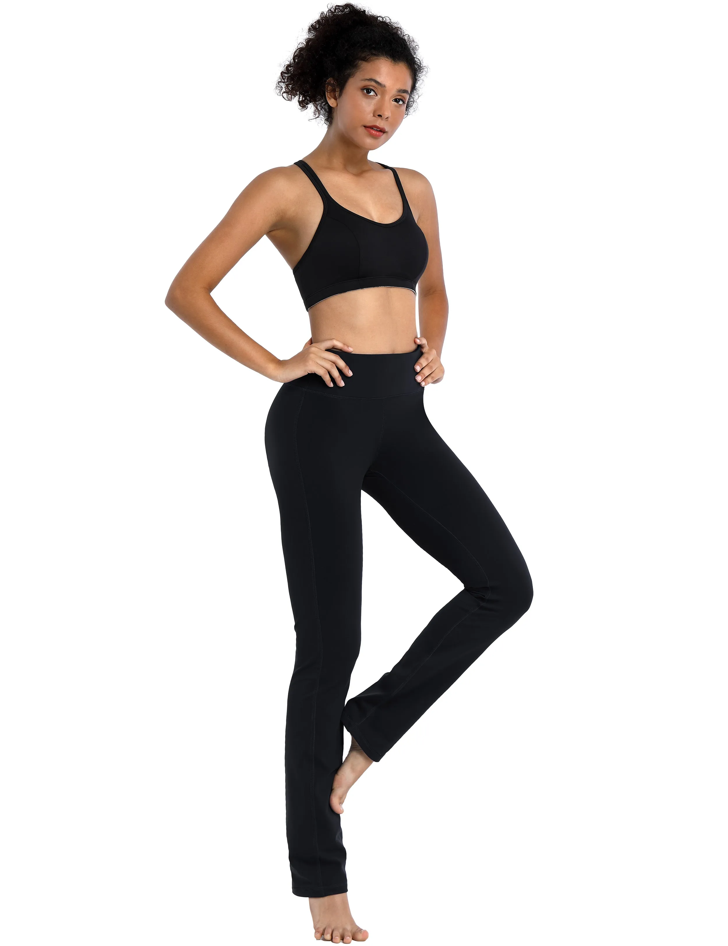 29" 31" 33" 35" Straight Leg Leggings black