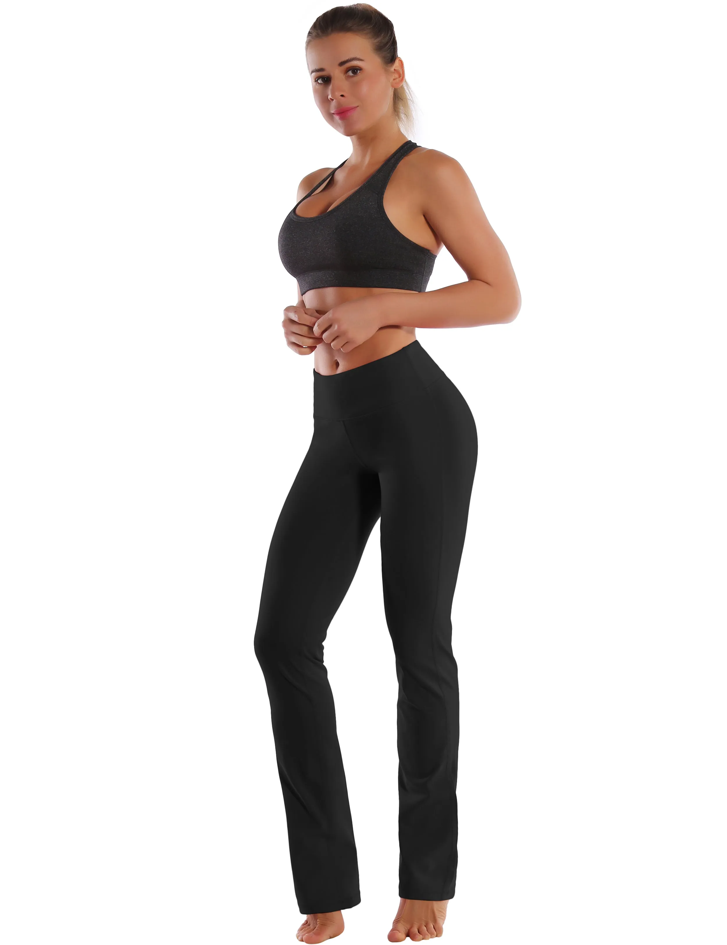 29" 31" 33" 35" Straight Leg Leggings black