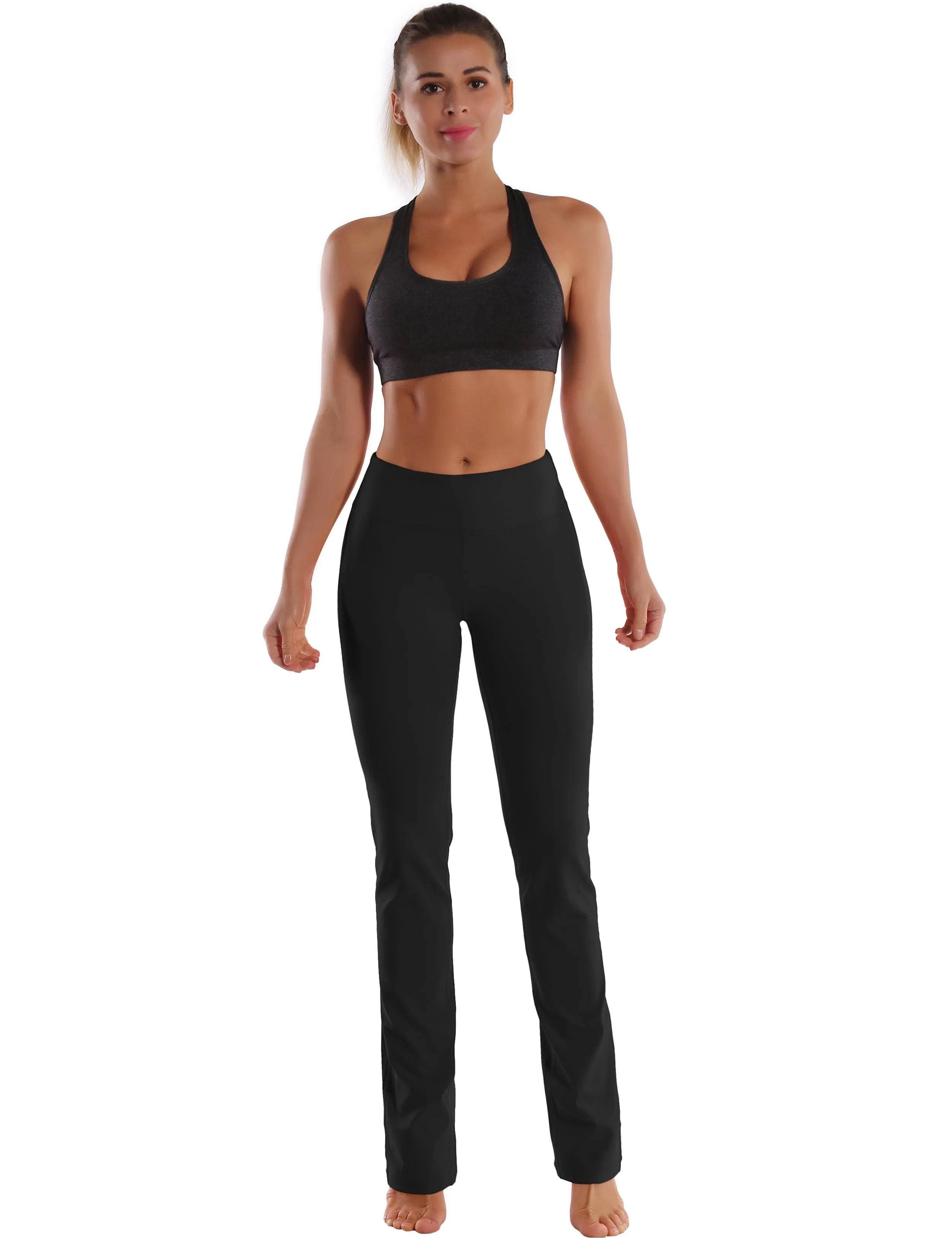 29" 31" 33" 35" Straight Leg Leggings black