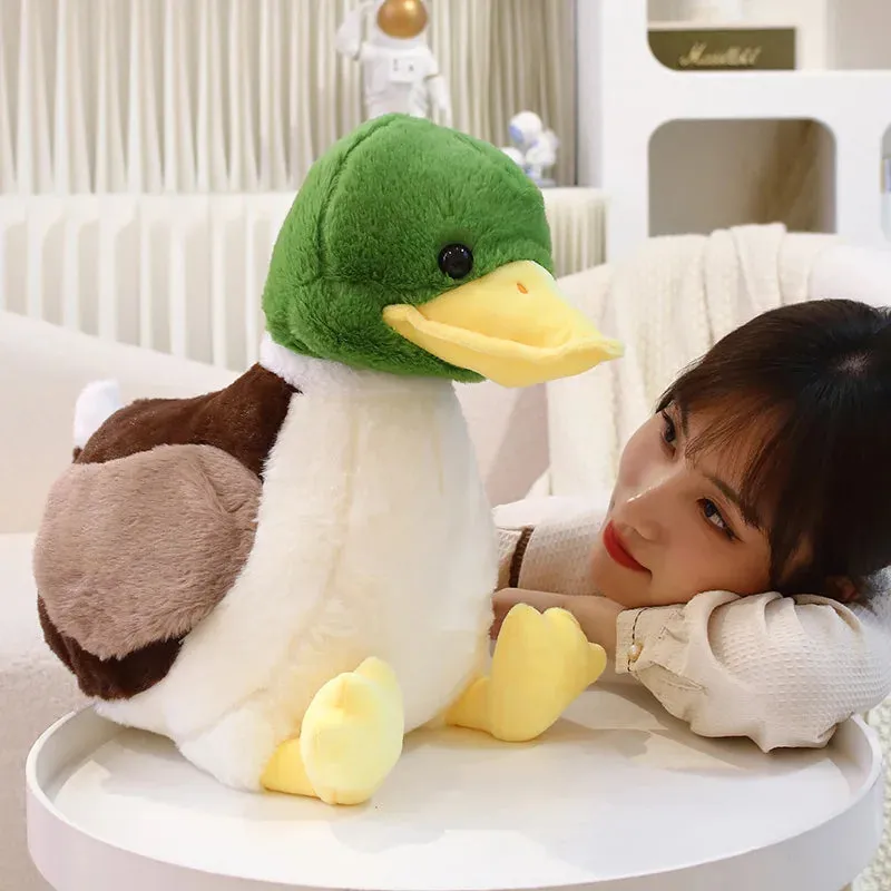 32/44CM Cute Hairy Plush Duck Toys Kawaii Furry Duck Doll Stuffed Soft Animal Pillow Lovely Kids Girls Children Birthday Gift