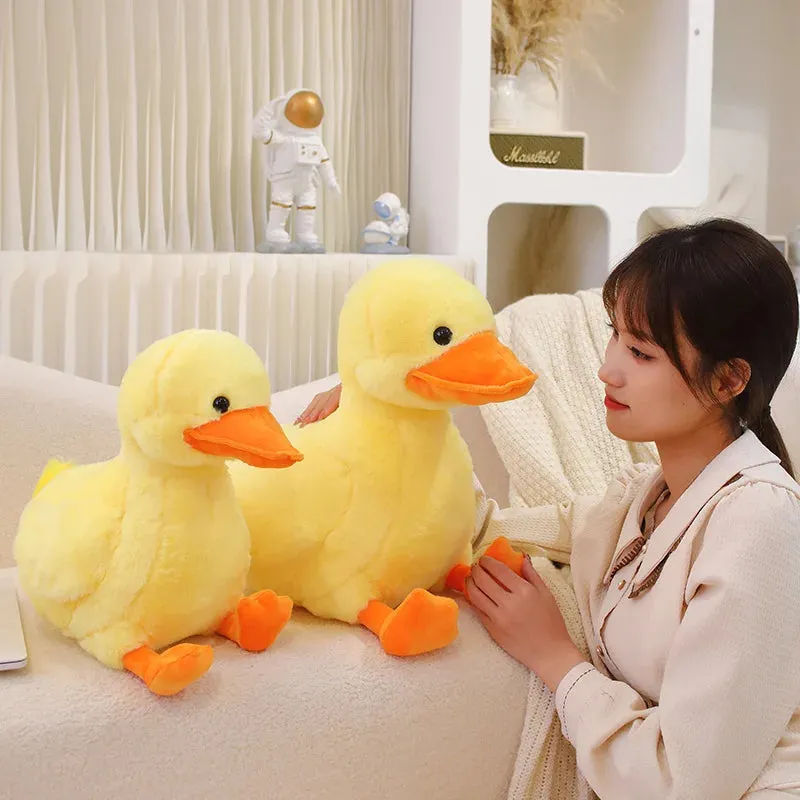 32/44CM Cute Hairy Plush Duck Toys Kawaii Furry Duck Doll Stuffed Soft Animal Pillow Lovely Kids Girls Children Birthday Gift