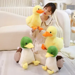 32/44CM Cute Hairy Plush Duck Toys Kawaii Furry Duck Doll Stuffed Soft Animal Pillow Lovely Kids Girls Children Birthday Gift