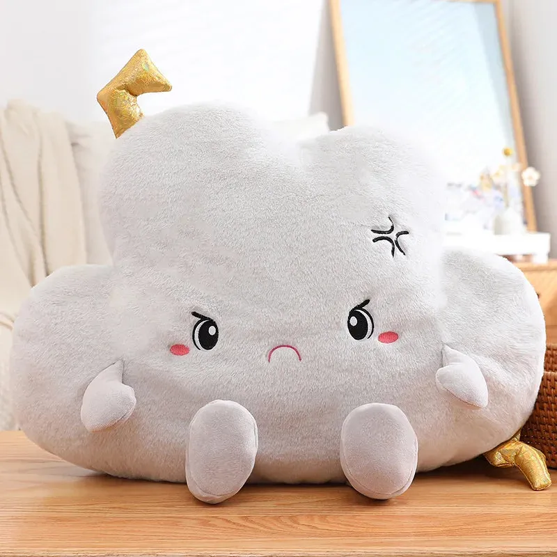 45cm Cute Rainbow Clouds Plush Pillow Lovely Expression Dolls for Sofa Cushion Home Decor for Girls Birthday Gifts