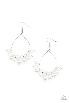 5th Avenue Appeal - White Paparazzi Earring