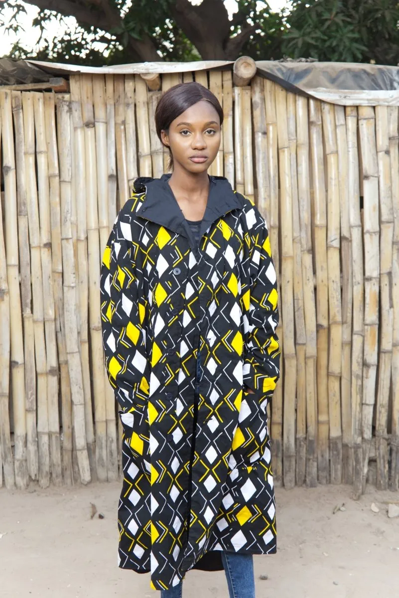 African Summer Parka In Black & Yellow