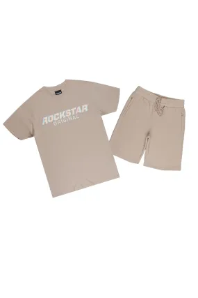 Alessio Taupe T-Shirt/Short Set