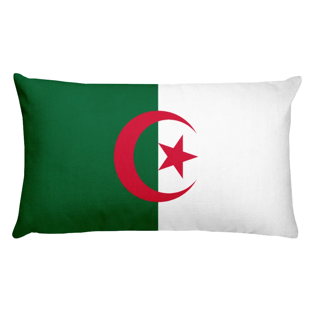 Algeria Flag Allover Print Rectangular Pillow