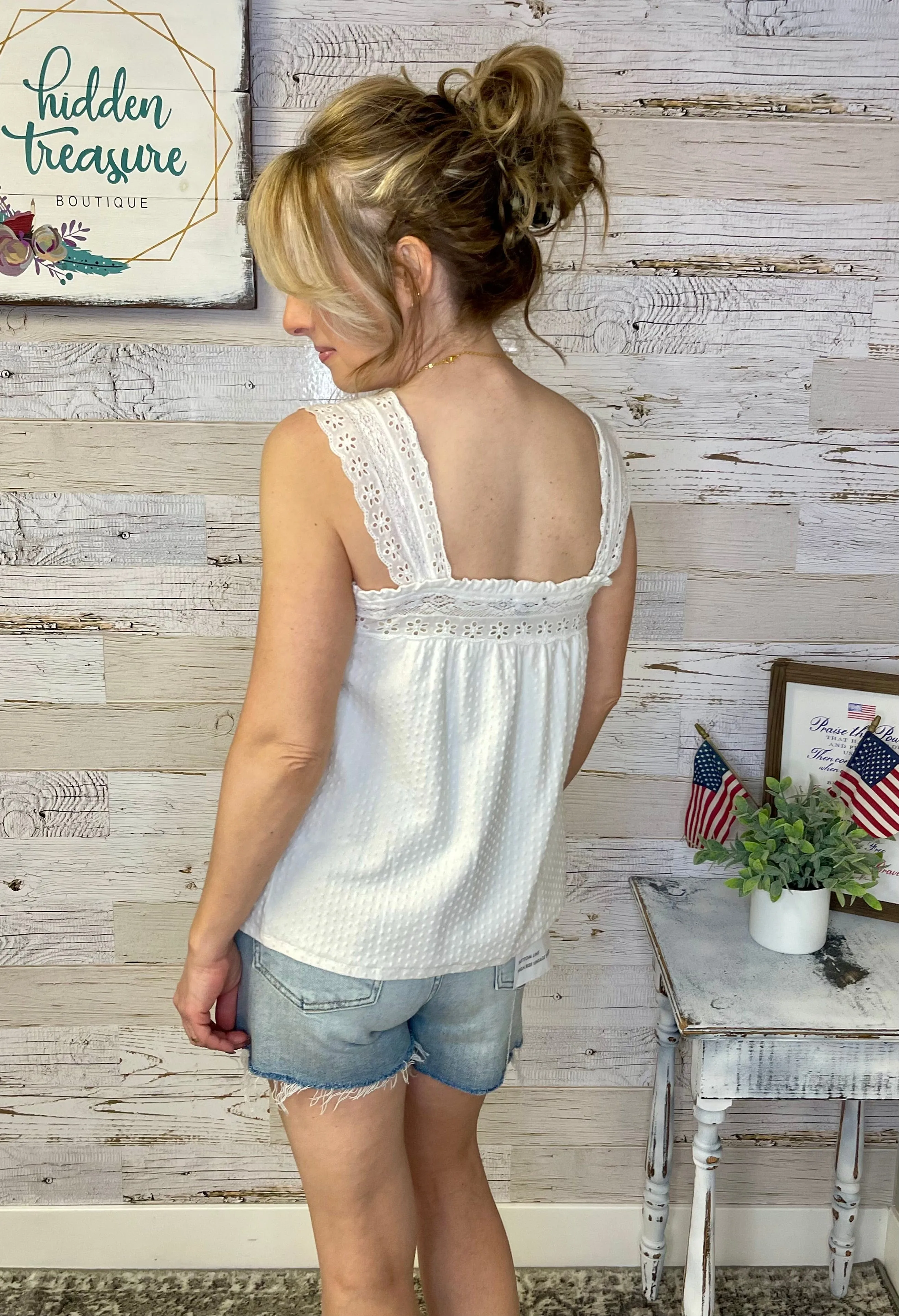 Amanda Knit Lace Tank