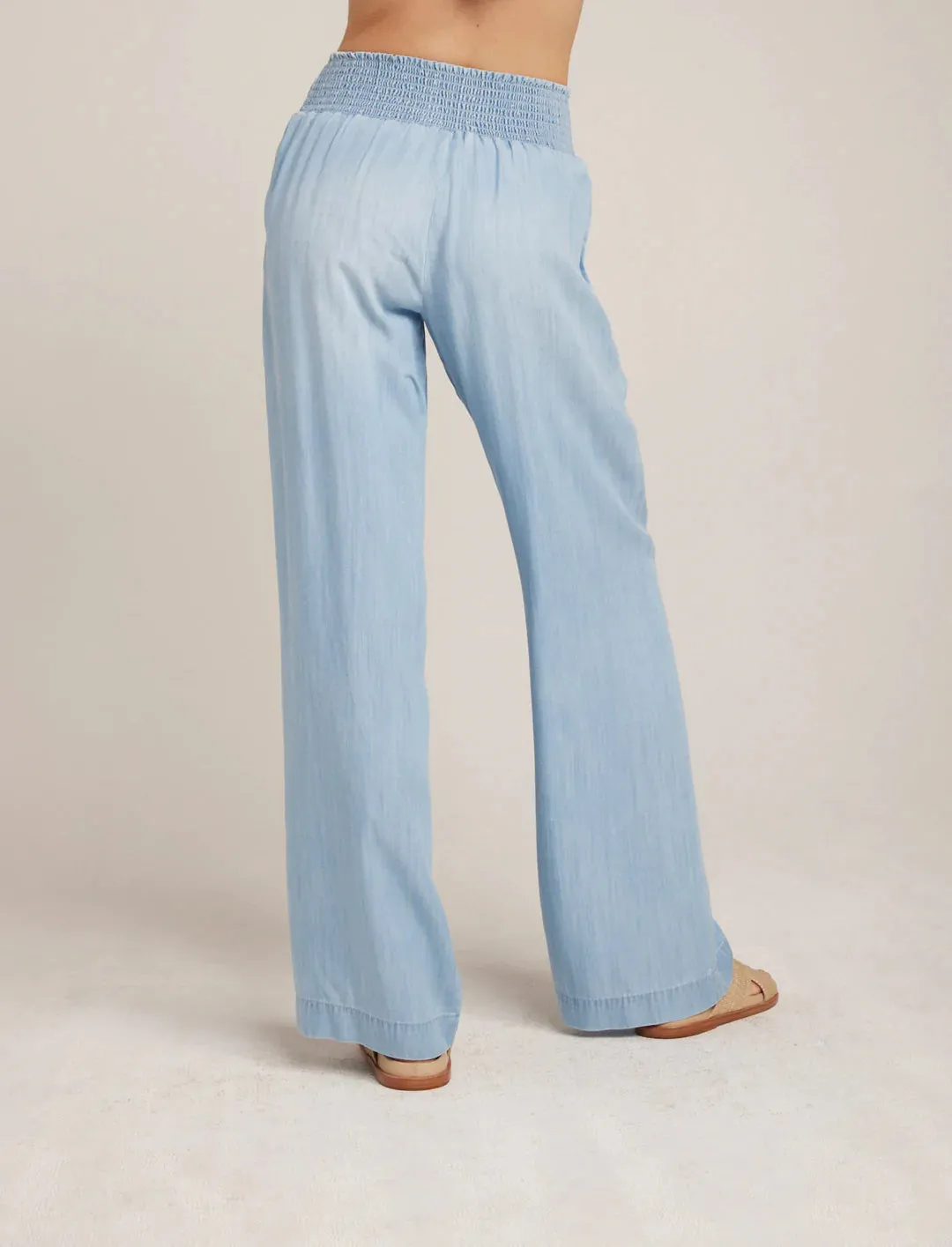 AMARI SMOCKED WAIST WIDE LEG PANT (SALT SPRAY WASH) - BELLA DAHL