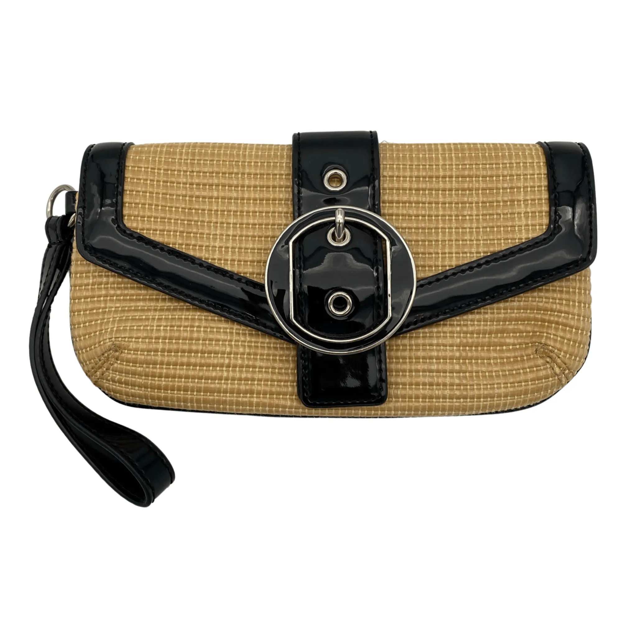 ANN TAYLOR Wicker Buckle Clutch