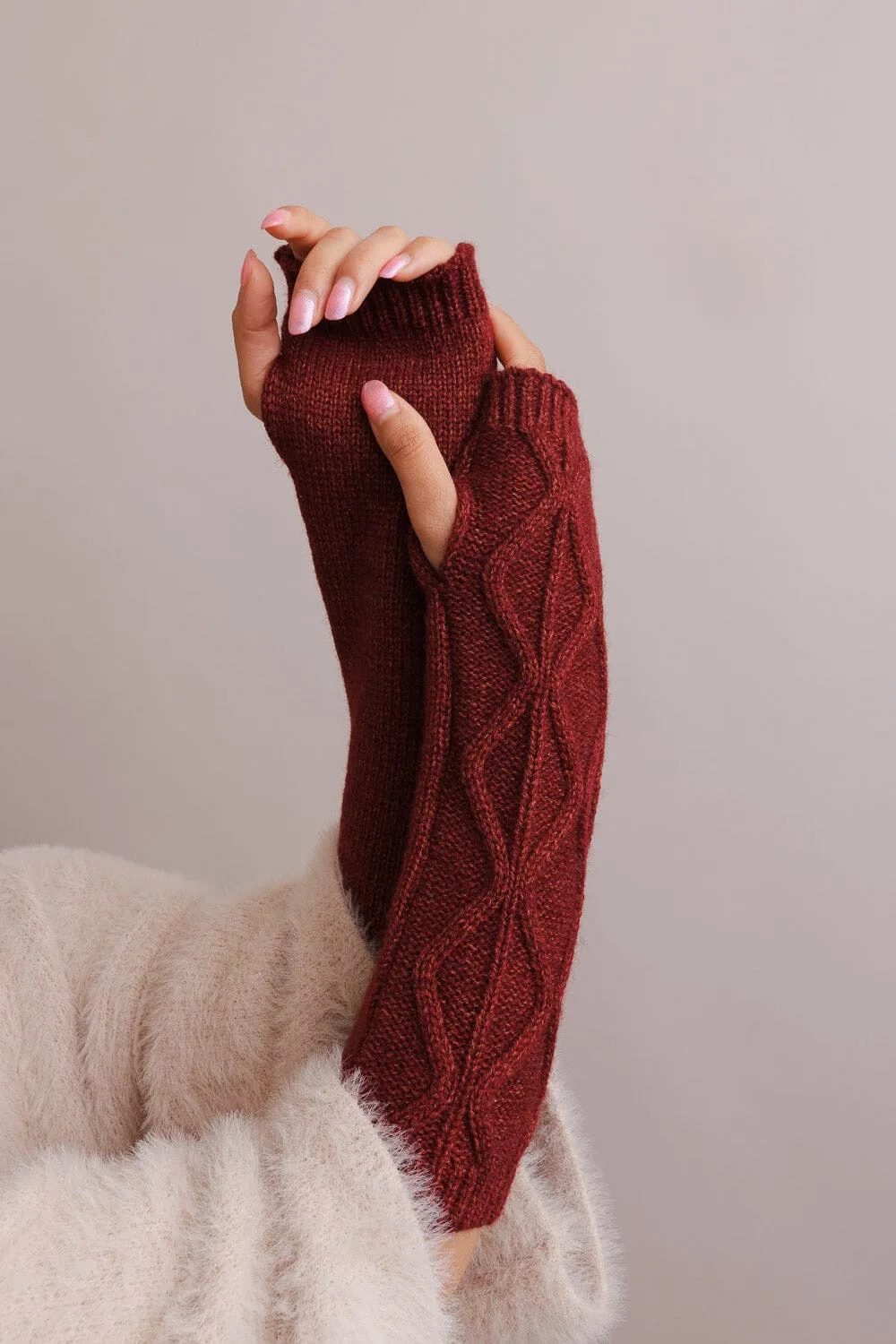 Aran Soft Knitted Arm Warmer