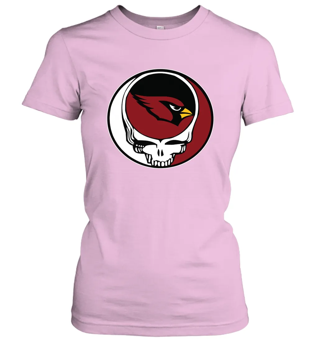 Arizona Cardinals Grateful Dead Steal Your Face NFL Football Womens T-Shirt