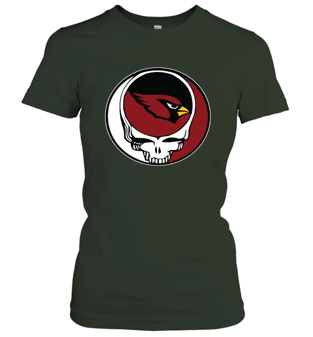 Arizona Cardinals Grateful Dead Steal Your Face NFL Football Womens T-Shirt