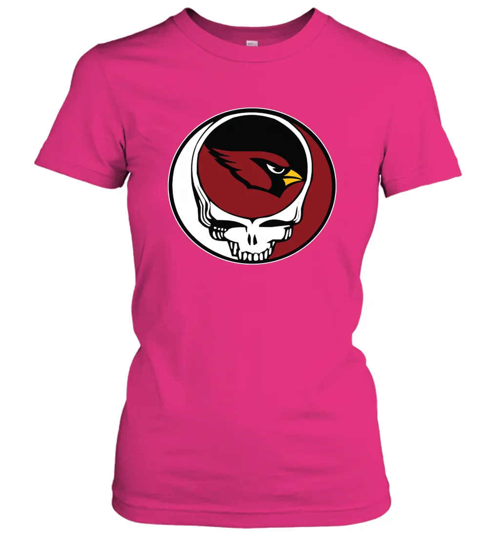 Arizona Cardinals Grateful Dead Steal Your Face NFL Football Womens T-Shirt