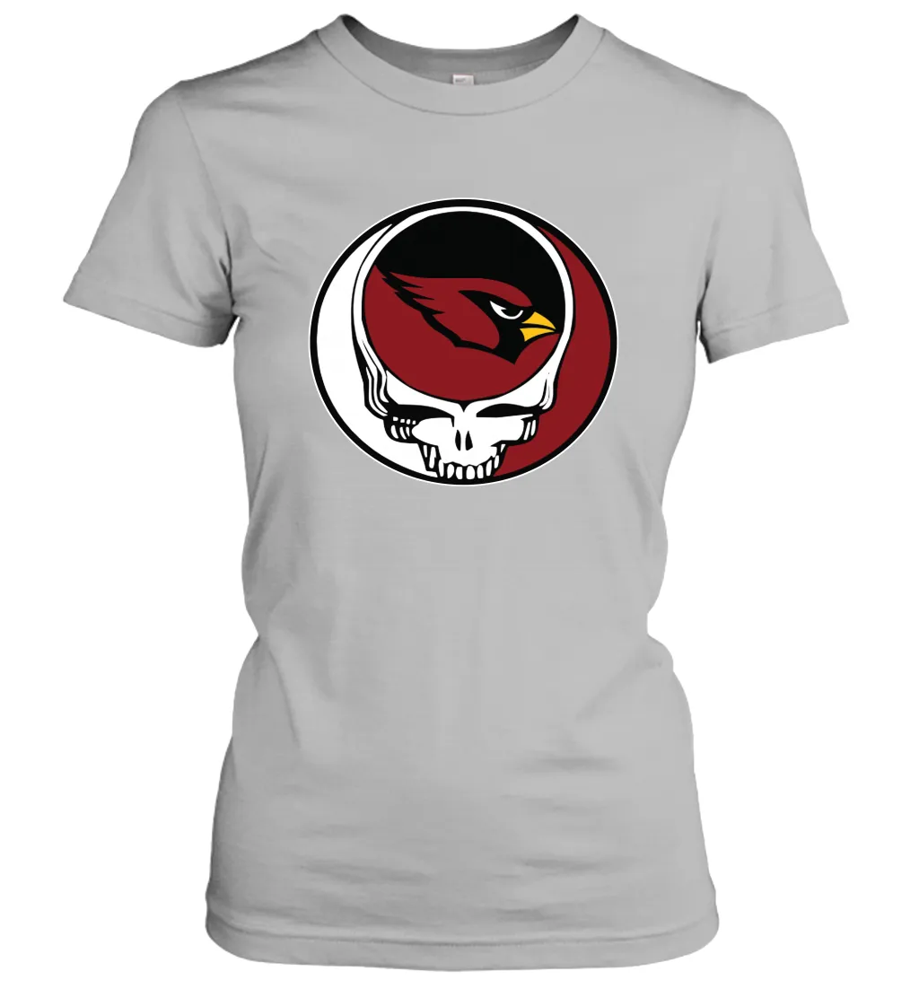 Arizona Cardinals Grateful Dead Steal Your Face NFL Football Womens T-Shirt