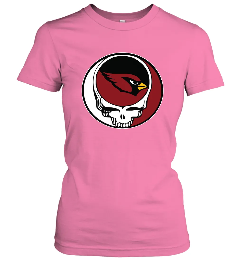 Arizona Cardinals Grateful Dead Steal Your Face NFL Football Womens T-Shirt