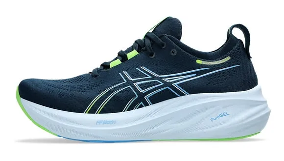 Asics Gel Nimbus 26 (D Width) -  French Blue/ Electric Lime (Mens)