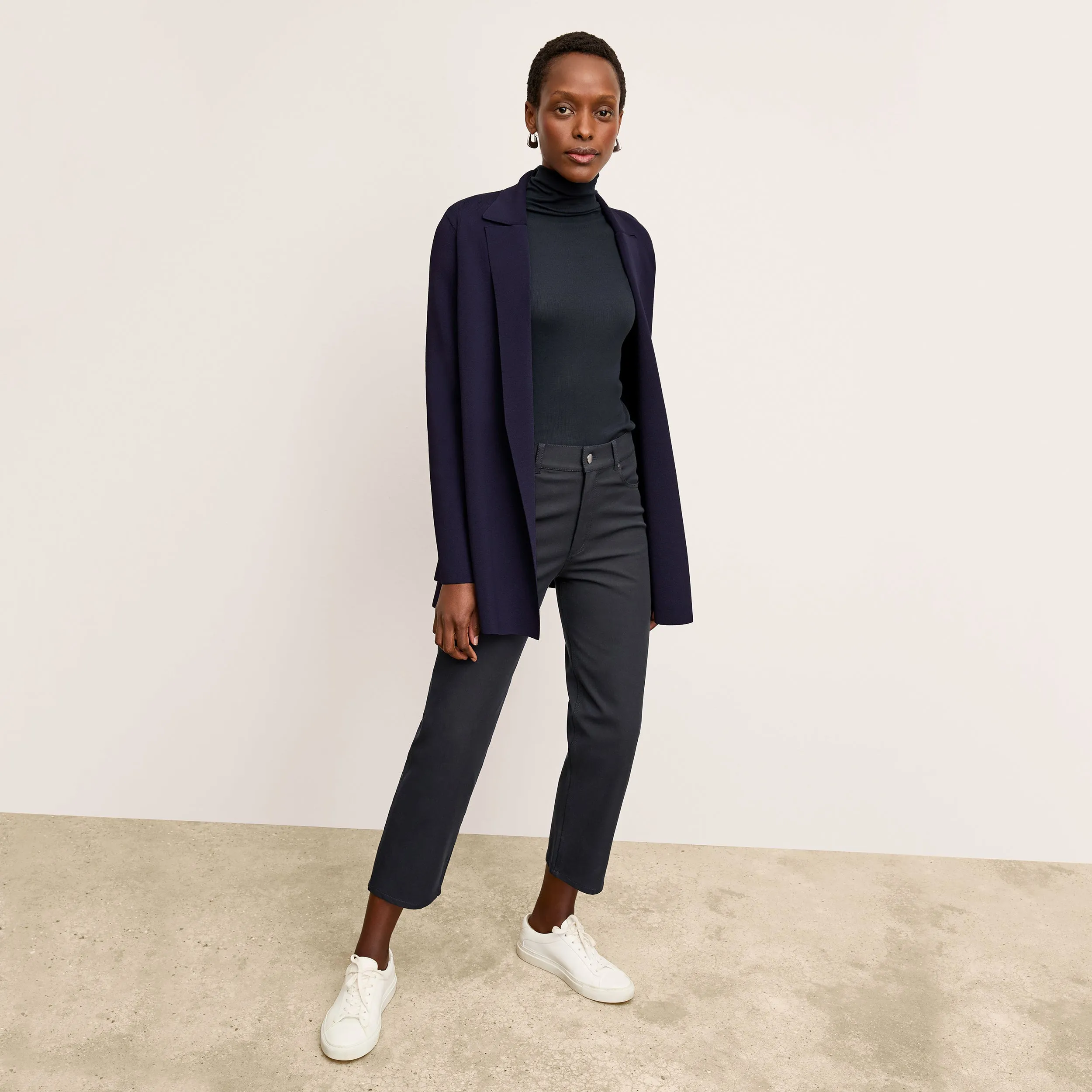 Axam Turtleneck - Organic Ribbed Pima Cotton :: Dark Navy