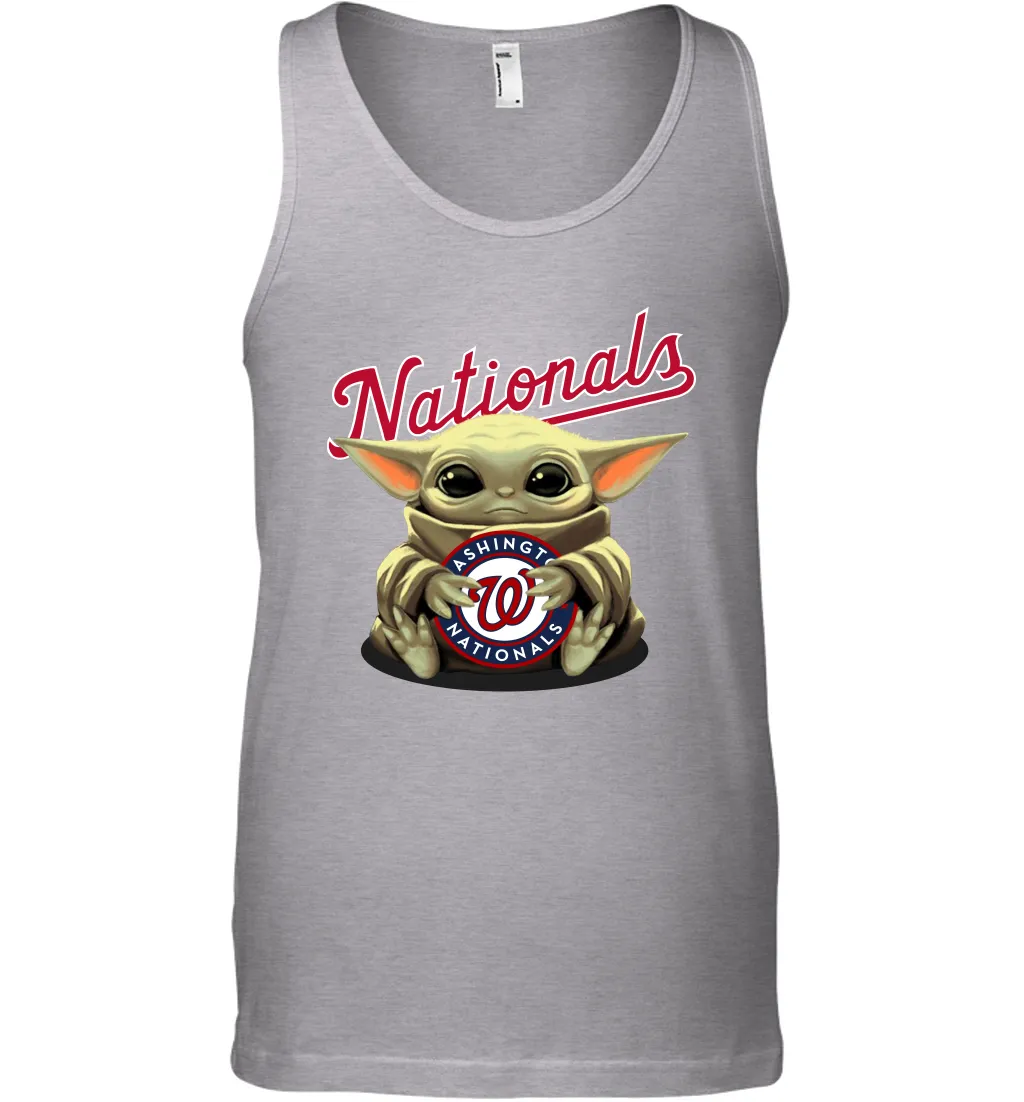 Baby Yoda Hugs Loves The Washington Nationals Baseball Mens Tank Top