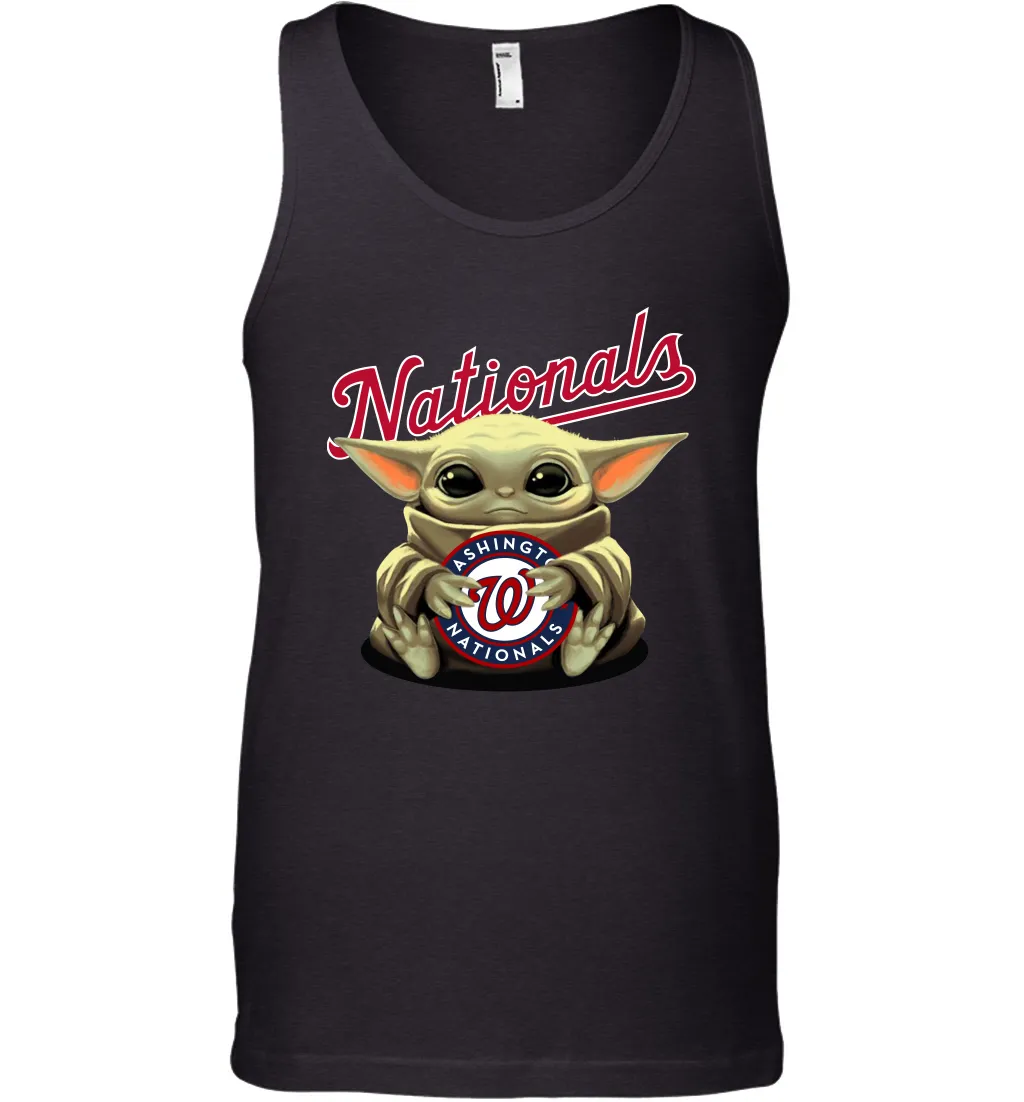 Baby Yoda Hugs Loves The Washington Nationals Baseball Mens Tank Top