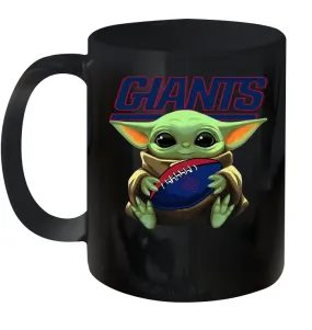 Baby Yoda Loves The New York Giants Star Wars Baby Yoda Hugs Giants NFL Ceramic Mug 11oz