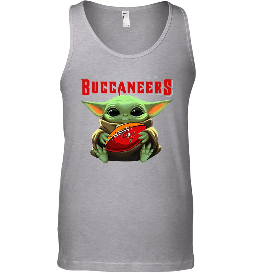 Baby Yoda Loves The Tampa Bay Buccaneers Star Wars Baby Yoda Hugs Buccaneers NFL Mens Tank Top