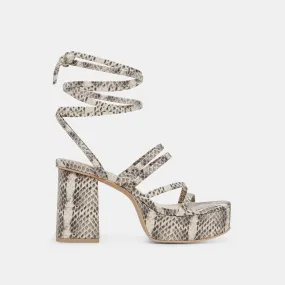 BARBS HEELS GREY WHITE EMBOSSED STELLA