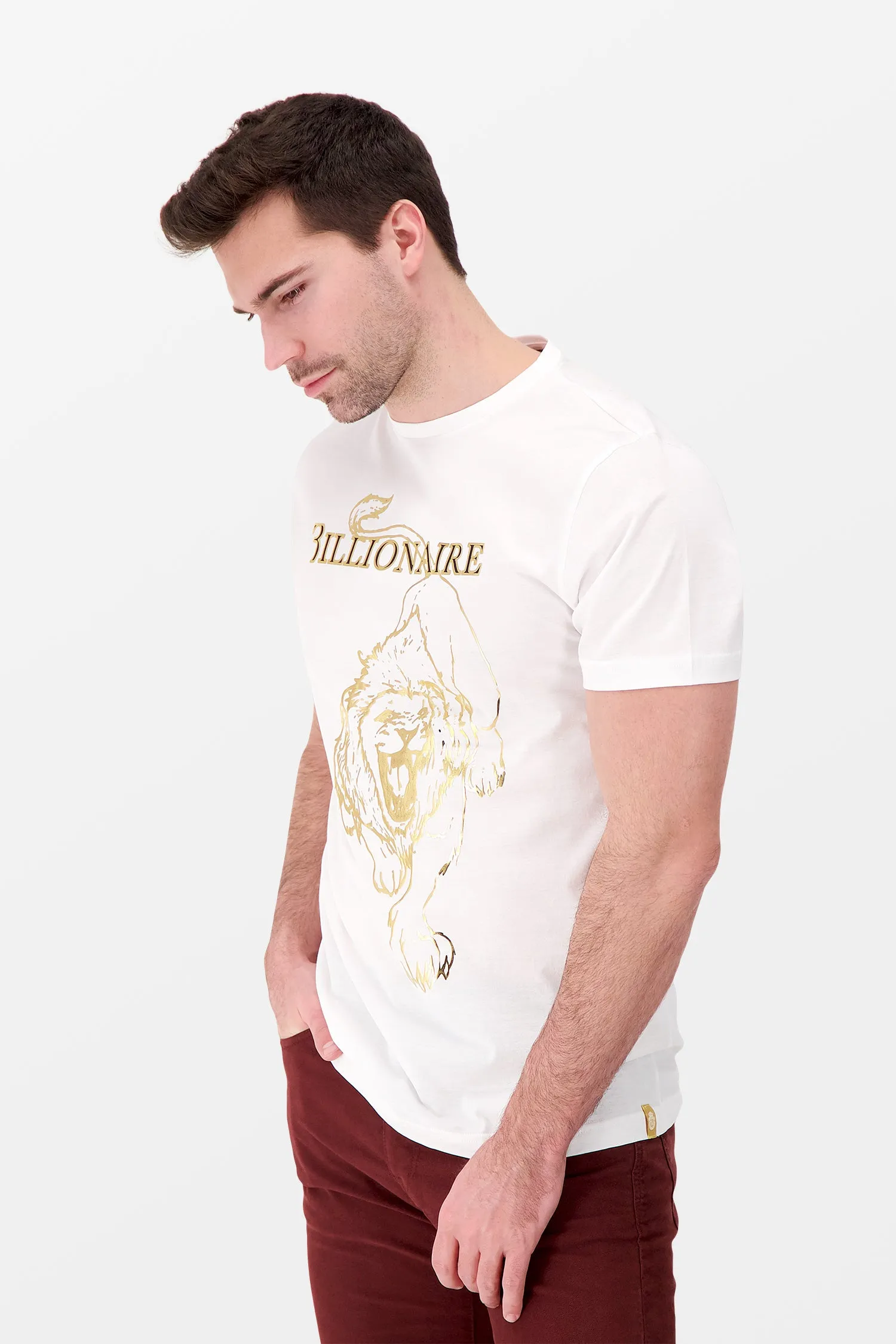 Billionaire White SS Lion Round Neck T-Shirt