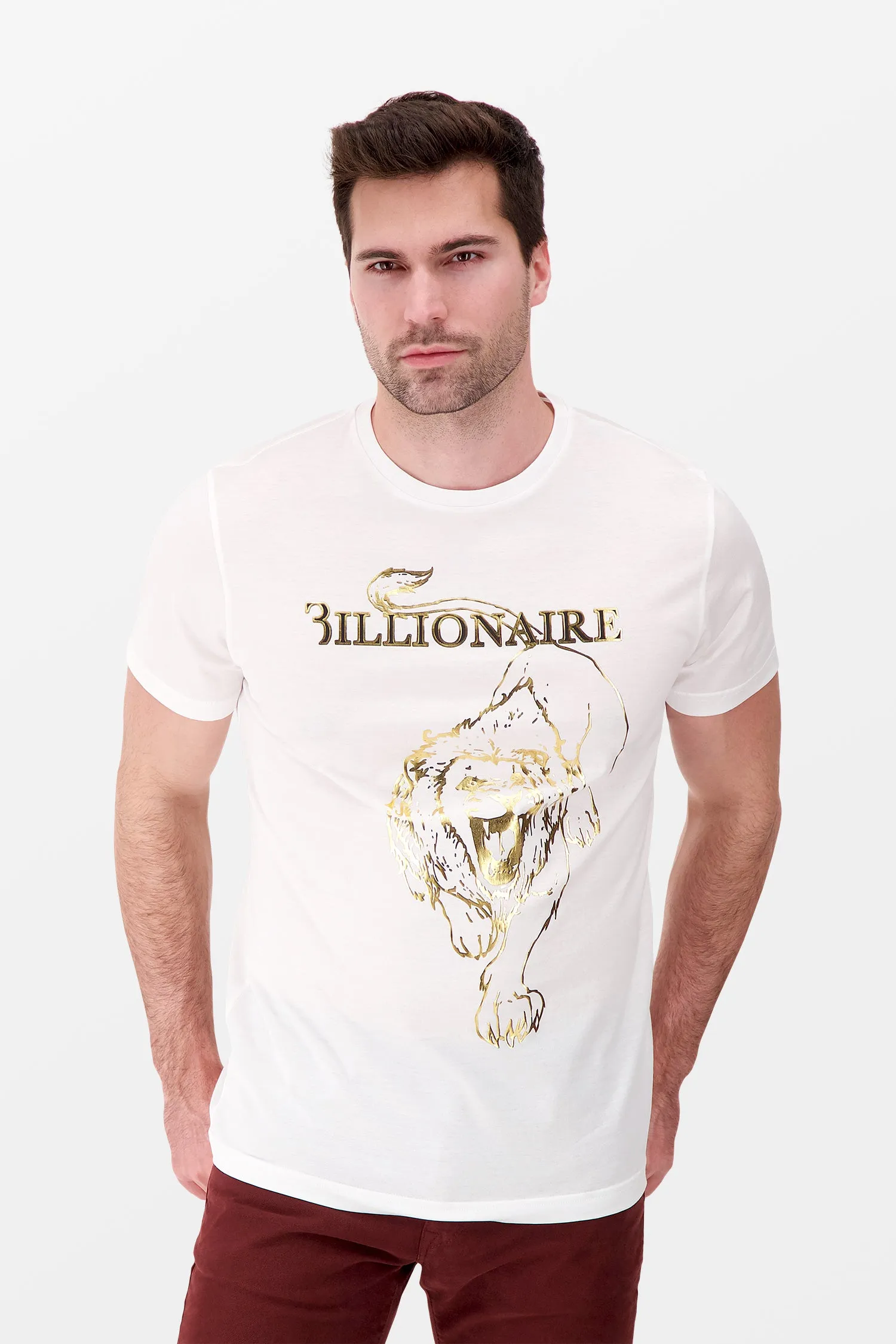 Billionaire White SS Lion Round Neck T-Shirt