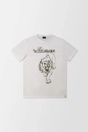 Billionaire White SS Lion Round Neck T-Shirt