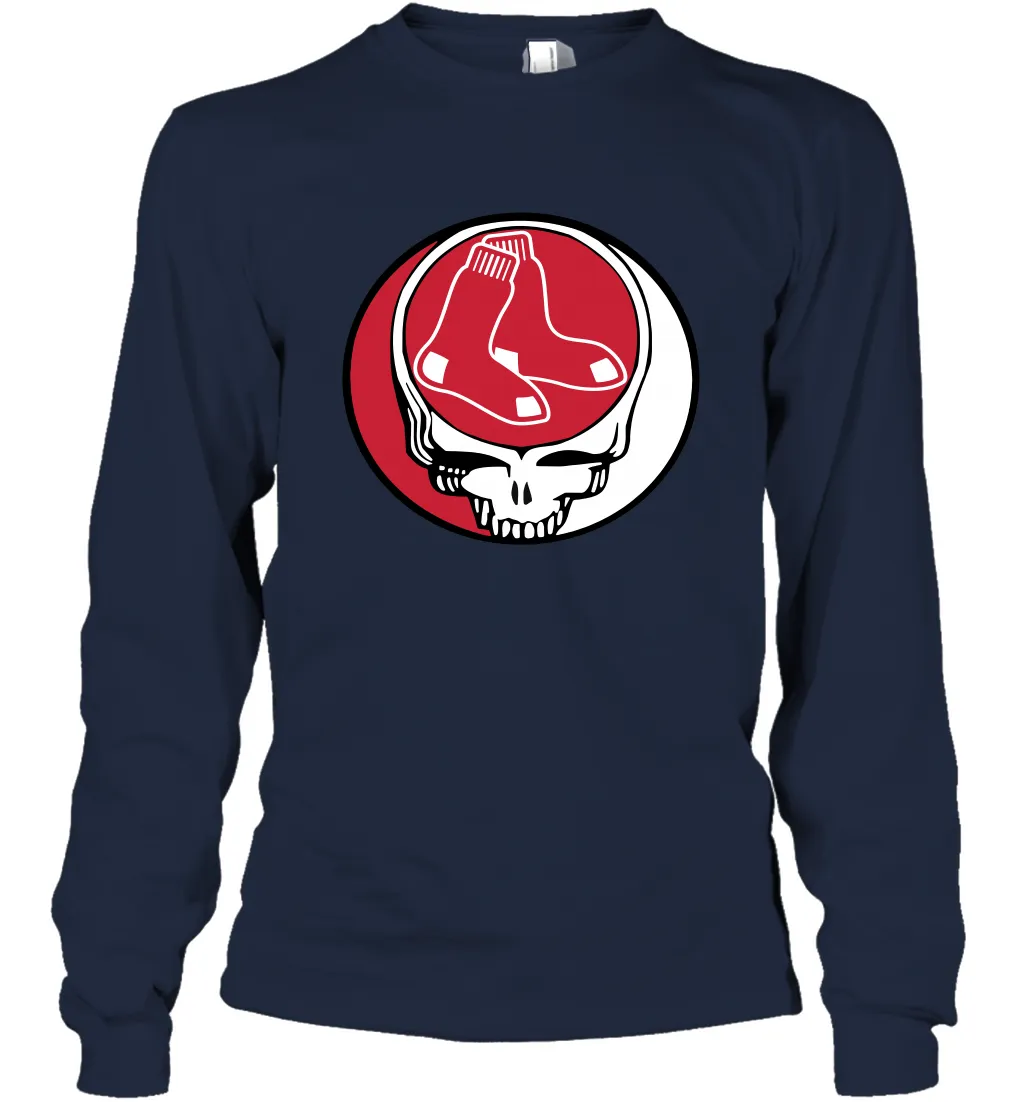 Boston Red Sox Grateful Dead Steal Your Face Baseball Adult Long Sleeve T-Shirt