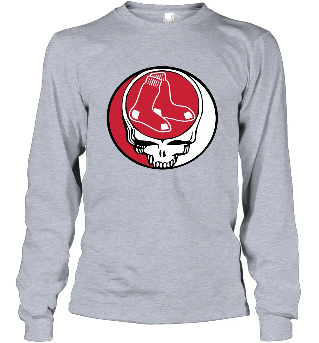 Boston Red Sox Grateful Dead Steal Your Face Baseball Adult Long Sleeve T-Shirt