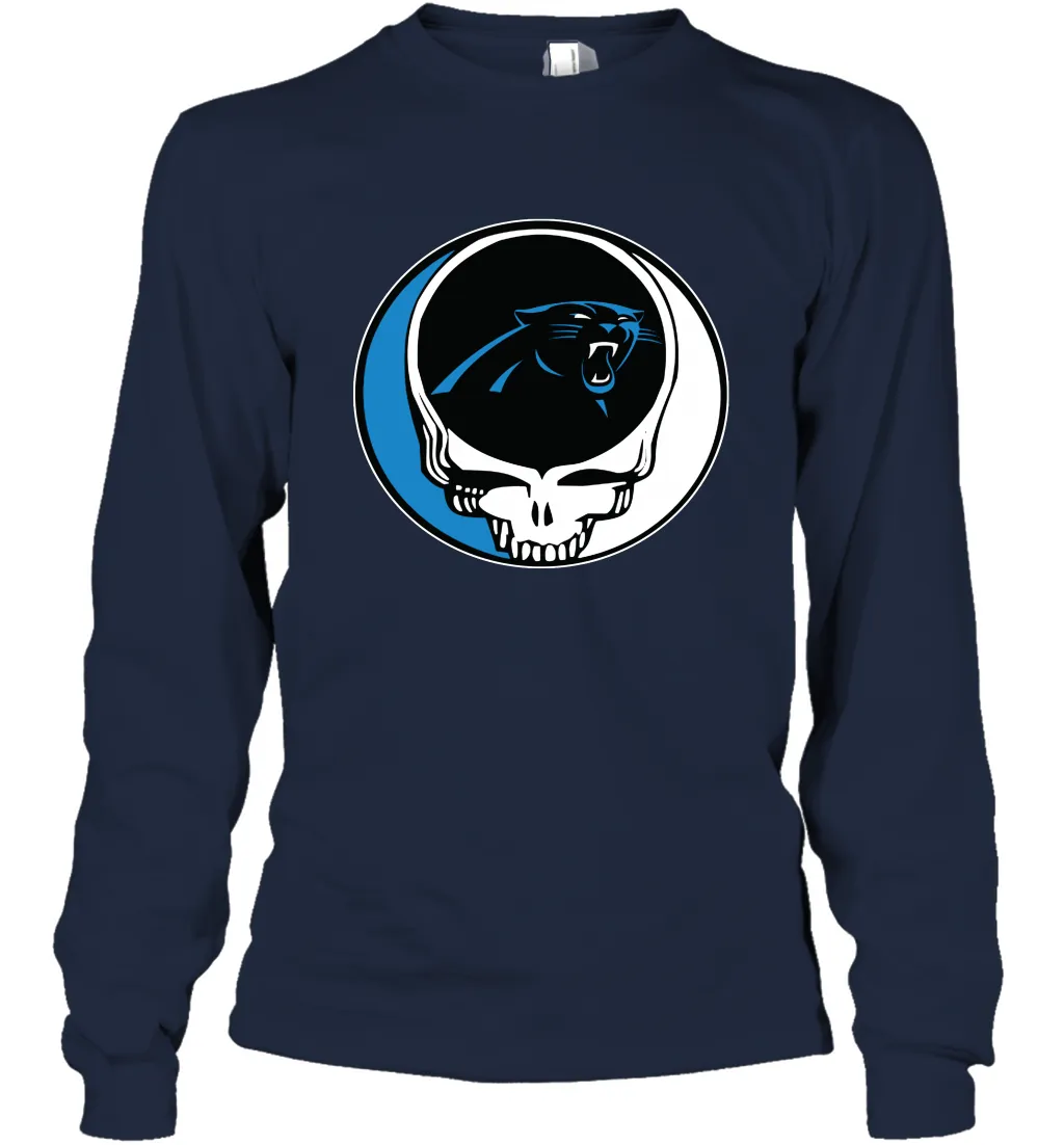 Carolina Panthers Grateful Dead Steal Your Face NFL Football Adult Long Sleeve T-Shirt