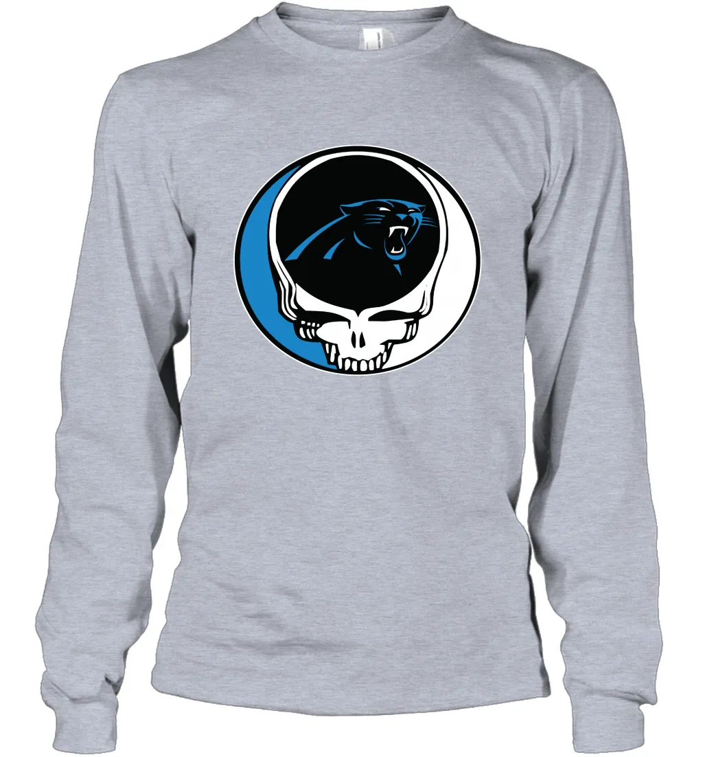 Carolina Panthers Grateful Dead Steal Your Face NFL Football Adult Long Sleeve T-Shirt