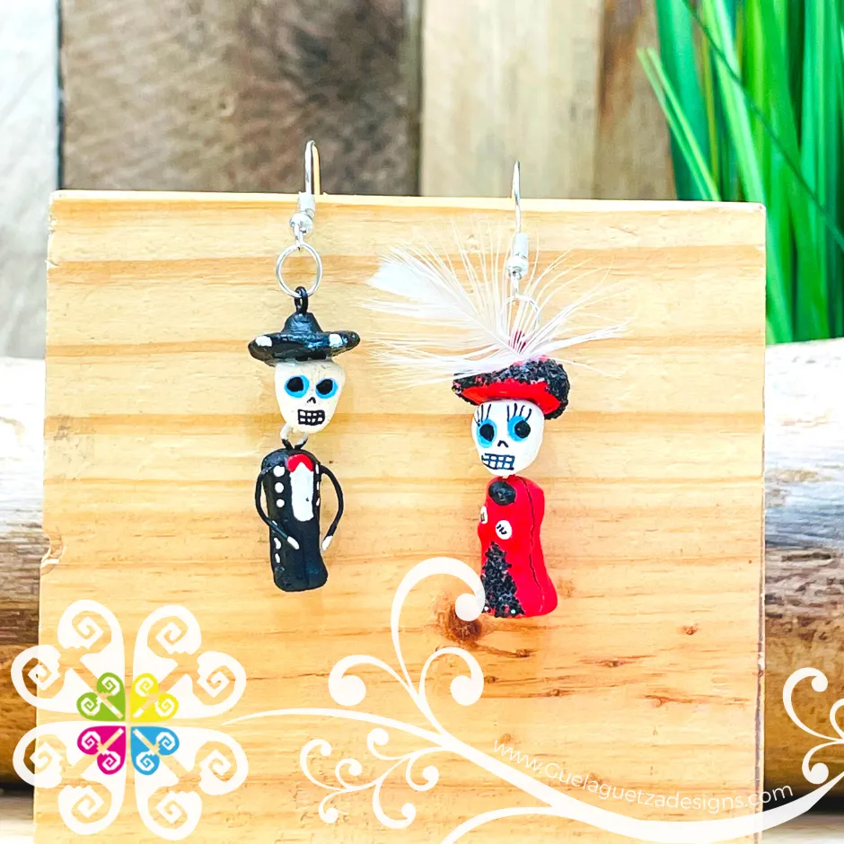 Catrina y Catrin - Calaverita Clay Earrings