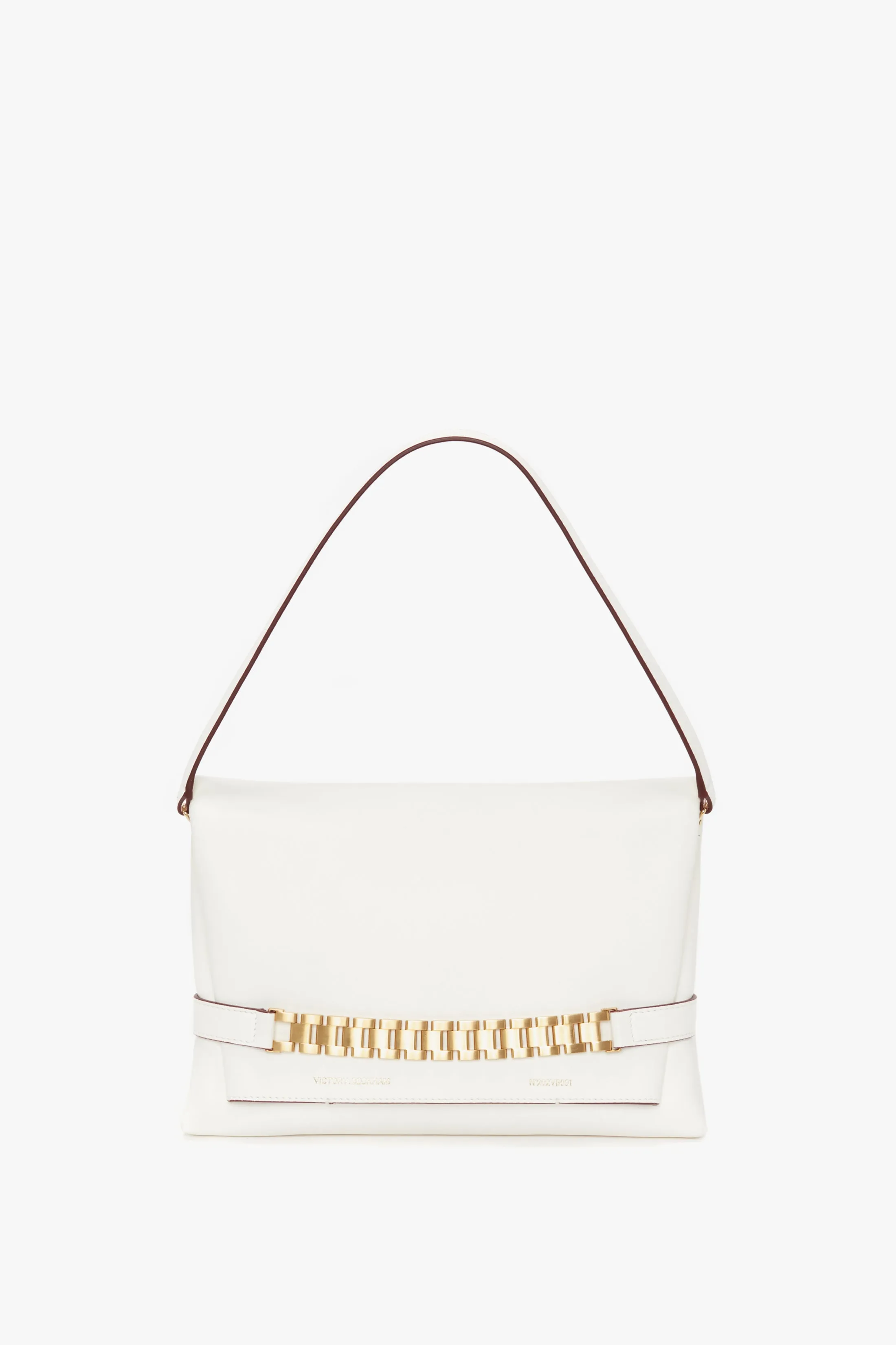 Chain Pouch with Strap In White Leather