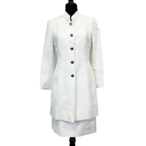 CHANEL - Vintage 90s 97C Cruise - Jacket & Skirt Suit Set - White - 40- US 8