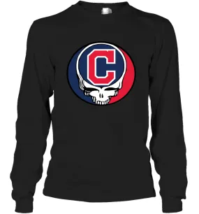 Cleveland Indians Grateful Dead Steal Your Face Baseball Adult Long Sleeve T-Shirt