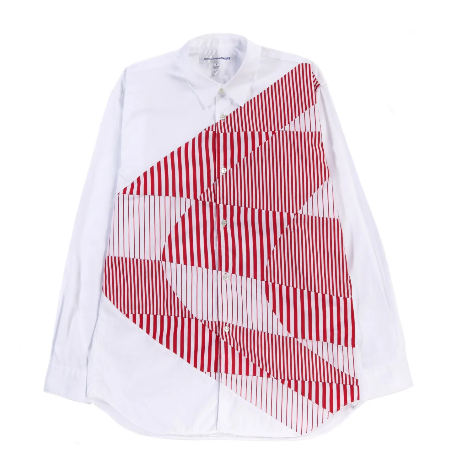 COMME DES GARCONS SHIRT B006 SHIRT WHITE / RED STRIPE MIX