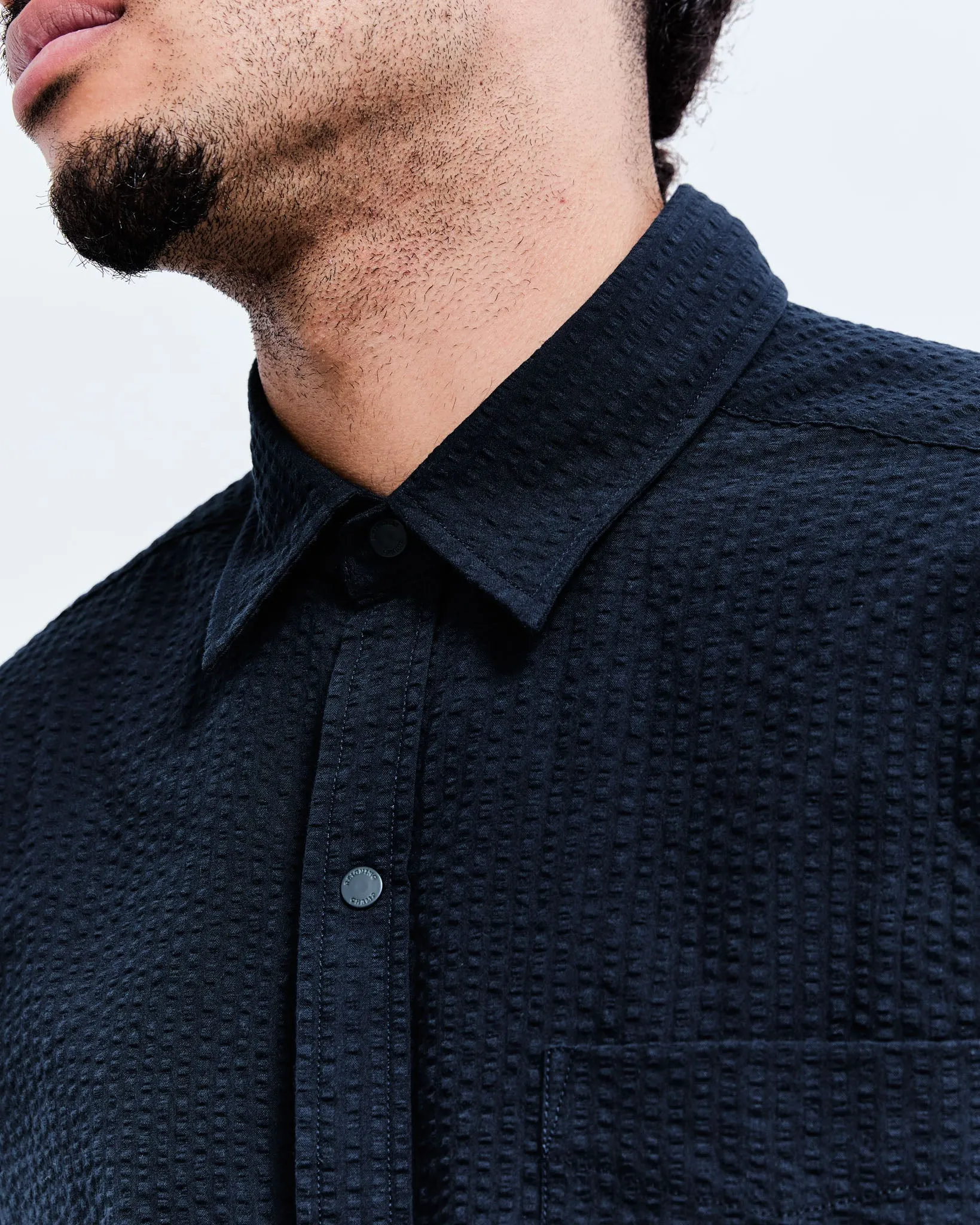 Cotton Seersucker Campus Overshirt