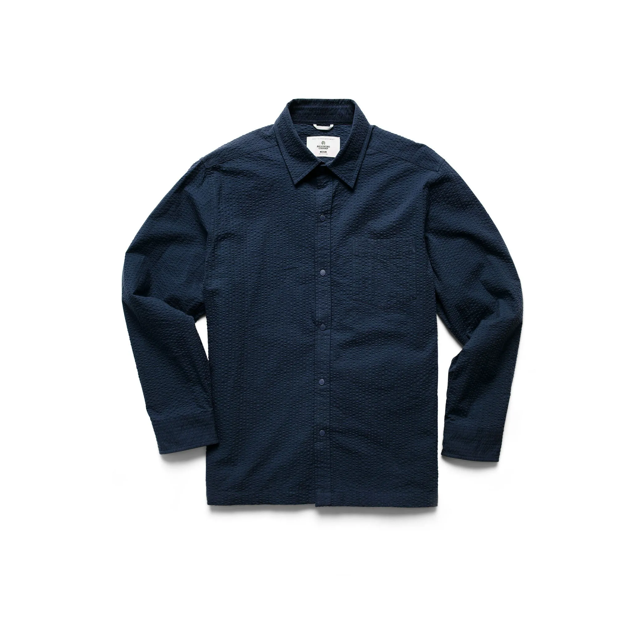 Cotton Seersucker Campus Overshirt