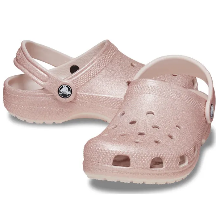 Crocs Kids Youths - Quartz Pink Shimmer Glitter Clog Classic K