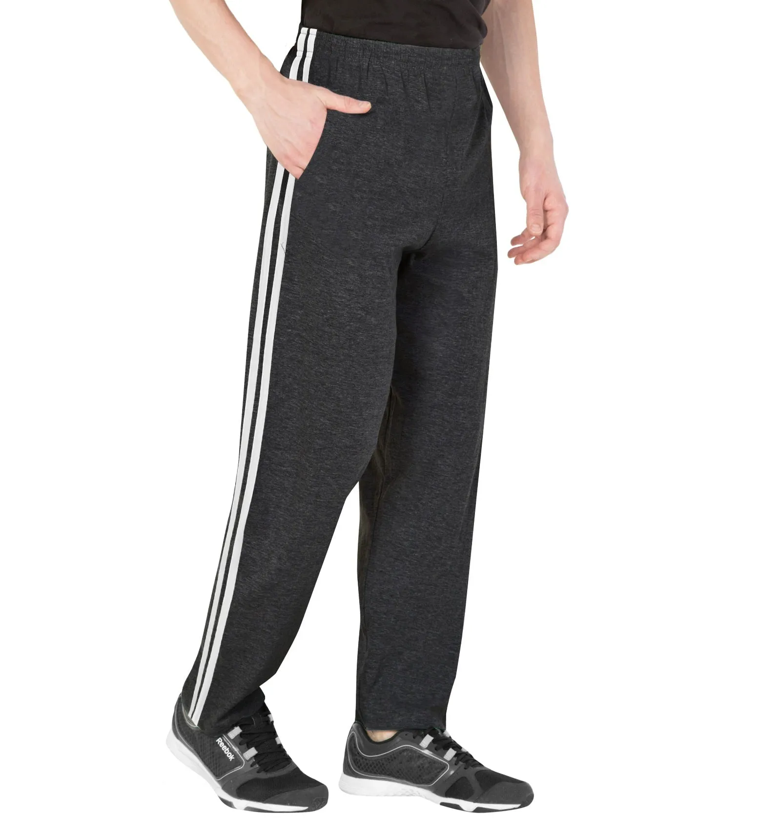 Dark Grey Double Stripe Track Pant