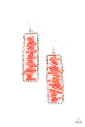 Don't QUARRY, Be Happy Red Earrings - Paparazzi Accessories