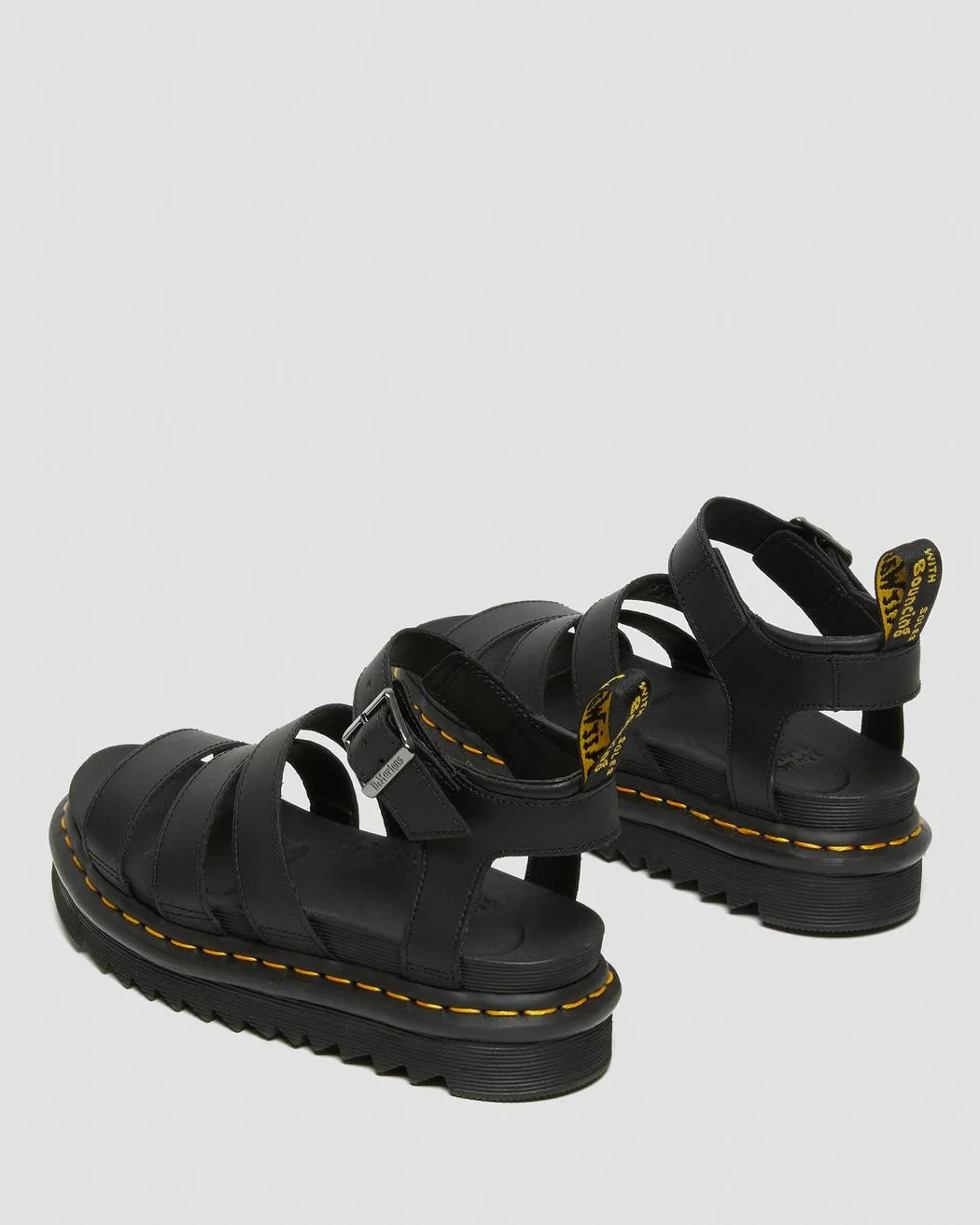 Dr. Martens Women's BLAIRE HYDRO LEATHER STRAP SANDALS (Black)