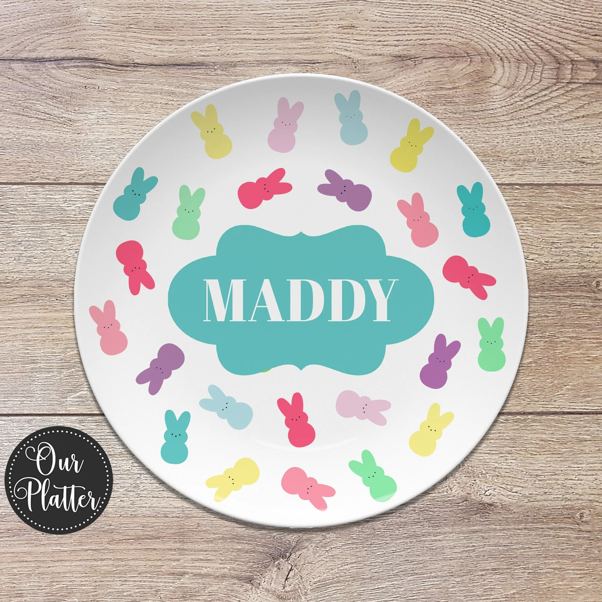 Easter Plates, Bunny Personalized Plates